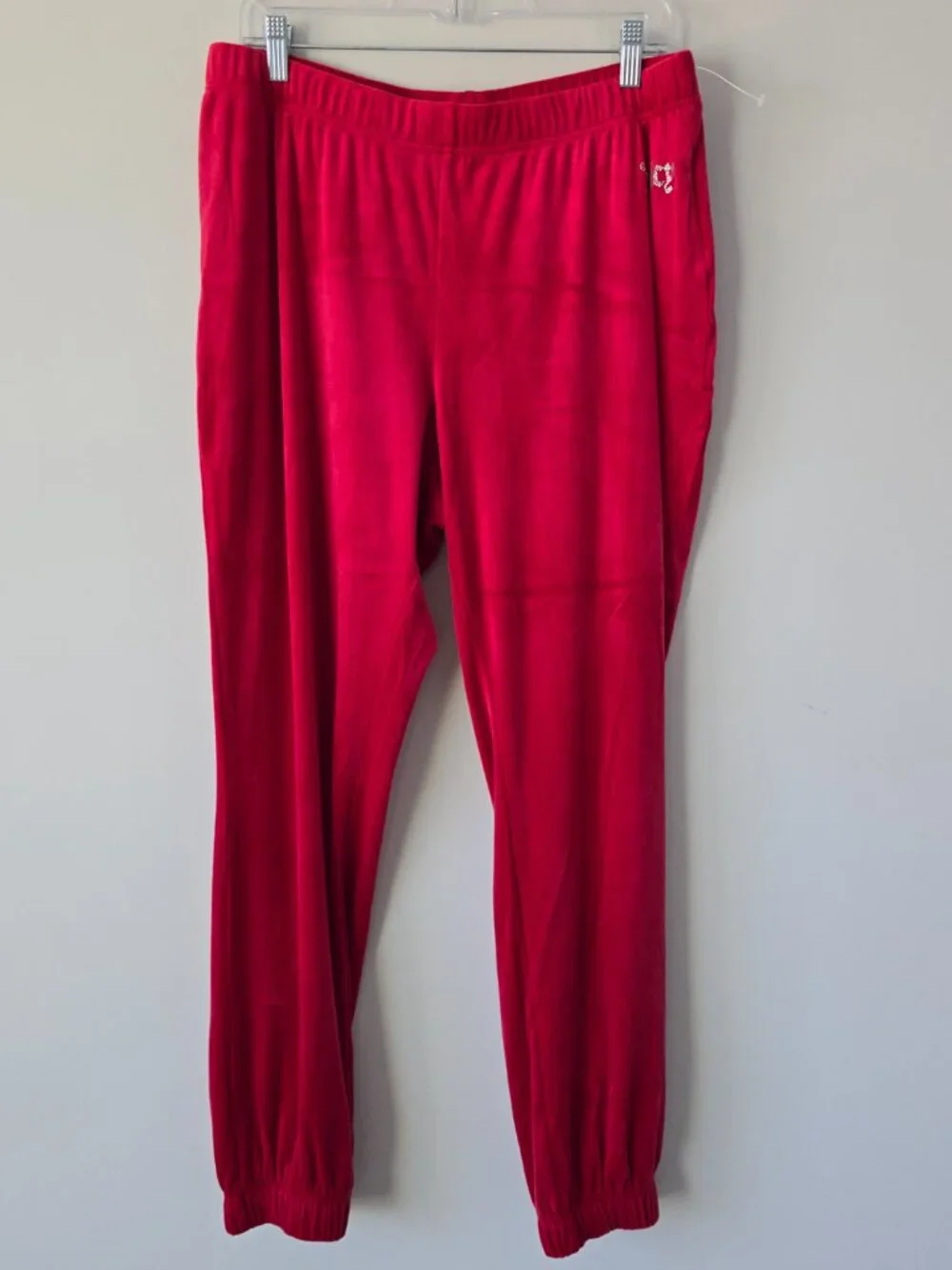 Juicy Coutute Velour Tracksuit Set L Coco Red NWT Y2K Rhinestone